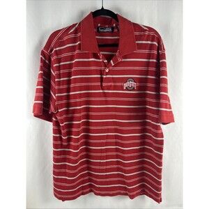 Crable Sportswear 100% Cotton Polo Size XL Ohio State Buckeyes Red & Grey